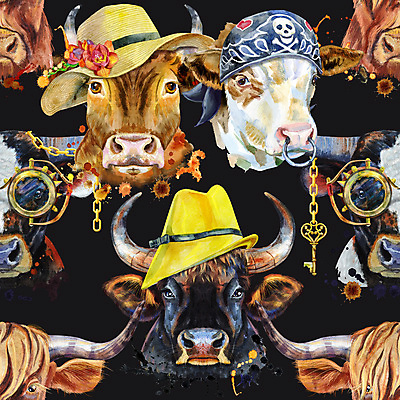 포토 JPG 해외이미지 디자인 안경 백그라운드 패턴 일러스트 두건 미술 사람없음 소 황소 스팀펑크 해외일러스트 잡화 무늬 포유류 문화예술 파일형식 이미지허브