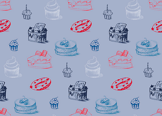JPG 해외이미지 백그라운드 패턴 일러스트 사람없음 빵집 도넛 조각케이크 스케치 컵케이크 해외일러스트 무늬 디저트 미술 케이크 상점 파일형식 이미지허브