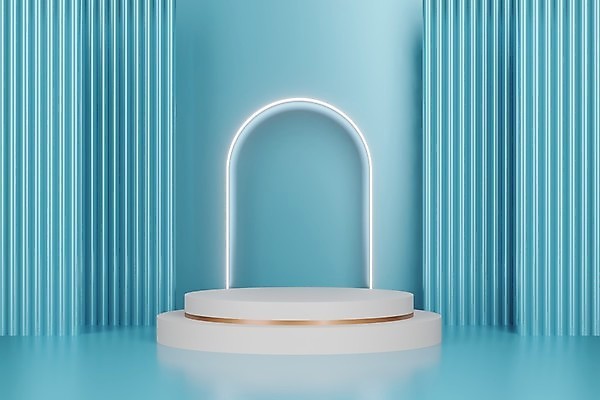 포토 JPG 해외이미지 디자인 하늘색 백그라운드 사람없음 그래픽 3D 공백 무대 단상 포디움 목업 해외포토 파란색 디지털합성 파일형식 이미지허브