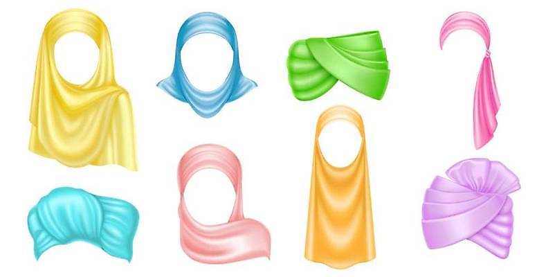 EPS 해외이미지 모자 전통 옷 여자 문화 분홍색 일러스트 동양인 초록색 파란색 세트 머리 유행 목도리 덮개 이슬람교 인도인 천 오브젝트 베일 사우디아라비아 거짓 고립 아랍어 터번 목업 현실 해외일러스트 외국인 잡화 종교 컬러 중동 사람 인종 신체부위 뚜껑 직물 머리장식 파일형식 벡터 이미지허브