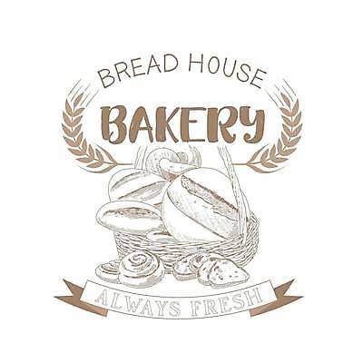 EPS 해외이미지 빵 라인일러스트 일러스트 사람없음 바구니 빵집 바게트 베이글 피타 해외일러스트 음식 상점 파일형식 벡터 이미지허브