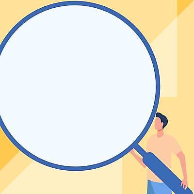 EPS 해외이미지 남자 백그라운드 일러스트 돋보기 프레임 한명 들기 상반신 성인 성인남자한명만 카피스페이스 해외일러스트 1 모션 사람 공백 남자한명만 성인남자만 파일형식 벡터 이미지허브