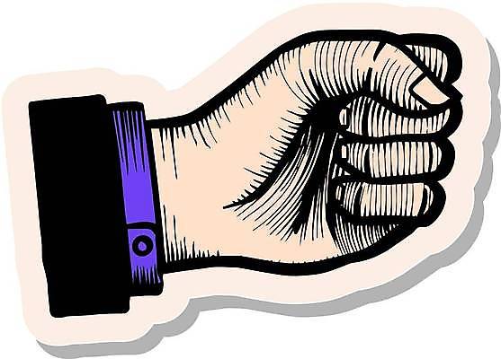 EPS 해외이미지 손 스티커 일러스트 신체부위 보라색 주먹 심볼 해외일러스트 컬러 모션 사람 파일형식 벡터 이미지허브