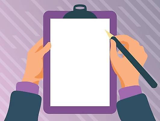 EPS 해외이미지 손 백그라운드 일러스트 프레임 신체부위 펜 서류판 카피스페이스 해외일러스트 사람 필기구 사무용품 공백 파일형식 벡터 이미지허브