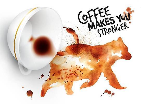 EPS 해외이미지 커피 일러스트 곰 사람없음 커피잔 손그림 쏟아짐 해외일러스트 동물 음료 포유류 모션 잔 파일형식 벡터 이미지허브