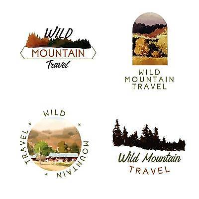 EPS 해외이미지 나무 단풍 일러스트 텍스트 자연 산 타이포그라피 사람없음 등산 숲 심볼 산행 브랜딩 해외일러스트 식물 문자 잎 트래킹 생태계 파일형식 벡터 이미지허브