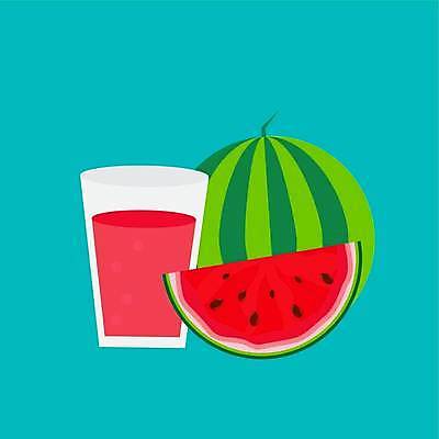 EPS 해외이미지 일러스트 단면 수박 사람없음 빨간색 그림 수박주스 해외일러스트 컬러 과일 과일주스 파일형식 벡터 이미지허브