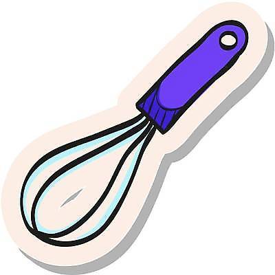 EPS 해외이미지 스티커 일러스트 사람없음 보라색 심볼 거품기 해외일러스트 컬러 주방용품 파일형식 벡터 이미지허브