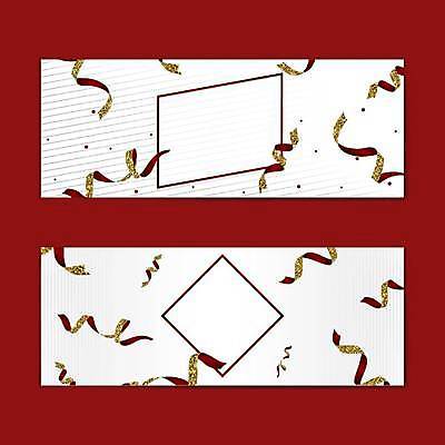 EPS 해외이미지 디자인 배너 리본 일러스트 프레임 사람없음 그래픽 가로 빨간색 세트 흰색 카피스페이스 해외일러스트 컬러 공백 파일형식 벡터 이미지허브