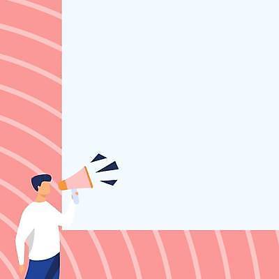 EPS 해외이미지 남자 분홍색 곡선 일러스트 프레임 한명 들기 상반신 성인 확성기 외침 알림 성인남자한명만 카피스페이스 해외일러스트 1 선 컬러 모션 사람 소리 공백 남자한명만 성인남자만 파일형식 벡터 이미지허브