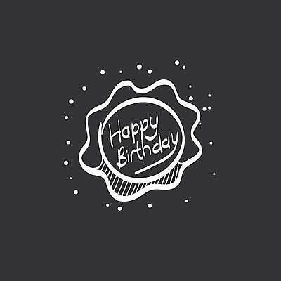 EPS 해외이미지 디자인 일러스트 캘리그라피 타이포그라피 사람없음 케이크 검은색 흰색 생일 해외일러스트 문자 기념일 컬러 디저트 파일형식 벡터 이미지허브