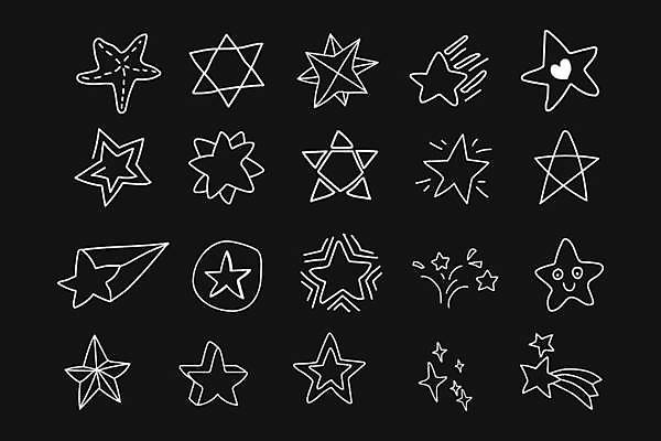 EPS 해외이미지 디자인 별 일러스트 추상 불가사리 사람없음 세트 귀여움 하트 원형 유성 라인아트 입체 엘리먼트 아기자기 해외일러스트 자연요소 모양 도형 선 컨셉 무늬 극피동물 파일형식 벡터 이미지허브