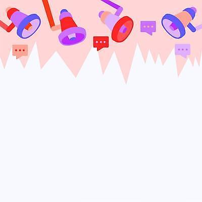 EPS 해외이미지 분홍색 말풍선 일러스트 사람없음 보라색 확성기 외침 알림 카피스페이스 해외일러스트 컬러 소리 공백 파일형식 벡터 이미지허브