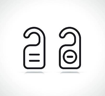 EPS 해외이미지 디자인 선 일러스트 호텔 손잡이 문 방 플랫 옷걸이 심볼 사인 잠금 윤곽 여관 사생활 얇은 해외일러스트 숙소 보안 파일형식 벡터 안전 이미지허브