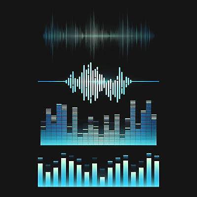 EPS 해외이미지 디자인 음악 일러스트 사람없음 파란색 세트 소리 엘리먼트 이퀄라이저 사운드웨이브 해외일러스트 컬러 문화예술 파일형식 벡터 이미지허브