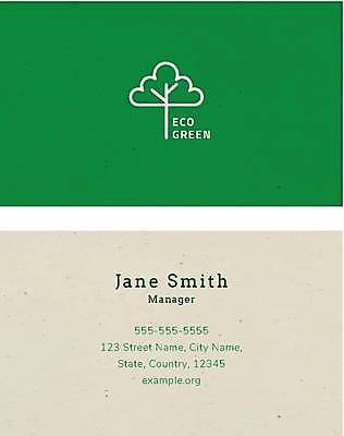 EPS 해외이미지 나무 디자인 일러스트 비즈니스 명함 명함템플릿 사람없음 초록색 에코 베이지색 가로명함 해외일러스트 식물 템플릿 컬러 환경 파일형식 벡터 이미지허브
