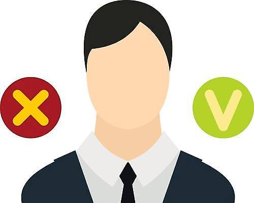 EPS 해외이미지 직업 남자 컨셉 십자가 일러스트 회사 비즈니스 성공 노동자 사람 정장 성인 빨간색 사무실 금지 흰색 업무 플랫 선택 대표 투표 선거 종업원 심볼 체크표시 흔적 사인 면접 해결 후보 해외일러스트 옷 컬러 작업 민주주의 확인 파일형식 벡터 이미지허브