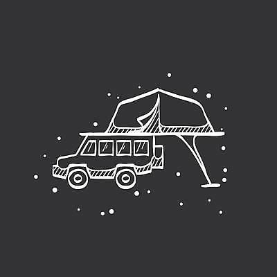 EPS 해외이미지 디자인 일러스트 자동차 텐트 사람없음 검은색 캠핑 해외일러스트 육상교통 컬러 레저 캠핑도구 파일형식 벡터 이미지허브