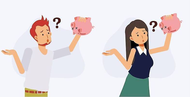 EPS 해외이미지 캐릭터 분홍색 컨셉 돈 일러스트 금융 돼지저금통 슬픔 돼지 가난 만화 충격 문제 월급 파산 빚 고립 위기 트러블 비용 해외일러스트 일러캐릭터 감정 컬러 포유류 경제 저금통 재산 파일형식 벡터 이미지허브