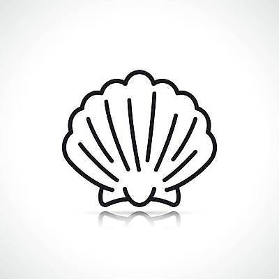 EPS 해외이미지 디자인 선 바다 일러스트 조개 껍질 플랫 심볼 해산물 윤곽 가리비 고립 얇은 해외일러스트 어패류 파일형식 벡터 이미지허브