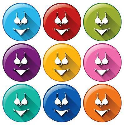 EPS 해외이미지 일러스트 사람없음 세트 비키니 컬러풀 원형 해외일러스트 도형 수영복 컬러 파일형식 벡터 이미지허브