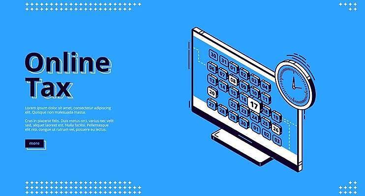 EPS 해외이미지 시계 일러스트 모바일 사람없음 파란색 컴퓨터 3D 모니터 서비스 온라인 아이소메트릭 세금 해외일러스트 컬러 전자제품 디지털합성 파일형식 벡터 이미지허브