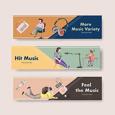 EPS 해외이미지 전신 템플릿 배너 여자 남자 가로배너 엎드리기 이어폰 의자 일러스트 노래 앉기 여러명 성인 헤드셋 음악감상 MP3 마이크 성인만 배너세트 해외일러스트 음악 음향기기 가구 다수 모션 사람 가로 전자제품 세트 헤드폰 감상 파일형식 벡터 이미지허브