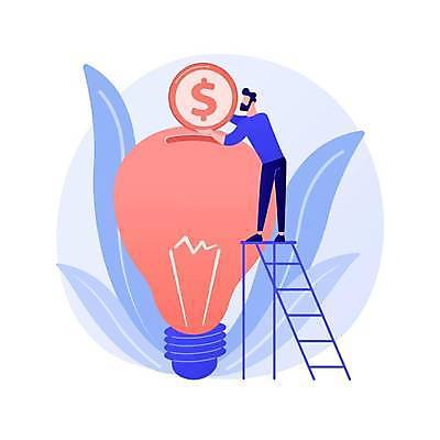 EPS 해외이미지 전신 남자 일러스트 비즈니스 전구 사다리 아이디어 한명 성인 동전 저금통 넣기 성인남자한명만 해외일러스트 1 컨셉 돈 모션 사람 저축 도구 남자한명만 성인남자만 파일형식 벡터 이미지허브