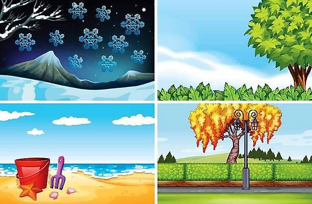 EPS 해외이미지 클립아트 계절 공원 모래 백그라운드 겨울 일러스트 자연 날씨 미술 풍경 야외 그래픽 초록색 여름 환경 정원 얼음 봄 추위 가을 뜨거움 만화 그림 클립 장면 해외일러스트 자연요소 공공시설 컬러 문화예술 생태계 파일형식 벡터 이미지허브