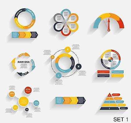 EPS 해외이미지 화살표 꽃무늬 일러스트 비즈니스 사람없음 세트 인포그래픽 원형 삼각형 피라미드 계기판 해외일러스트 도형 건축물 꽃 무늬 랜드마크 파일형식 벡터 이미지허브