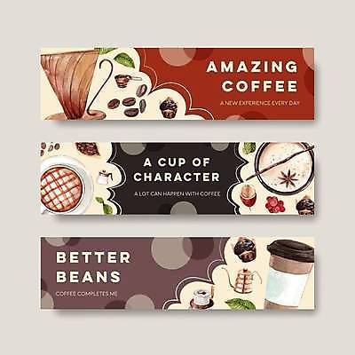 EPS 해외이미지 템플릿 배너 가로배너 커피 잎 일러스트 사람없음 보라색 검은색 카페 원두 커피잔 커피포트 그라인더 카푸치노 라떼 테이크아웃컵 배너세트 버건디 팔각회향 해외일러스트 식물 음료 컬러 주전자 잔 컵 가로 빨간색 세트 상점 향신료 커피용품 파일형식 벡터 이미지허브