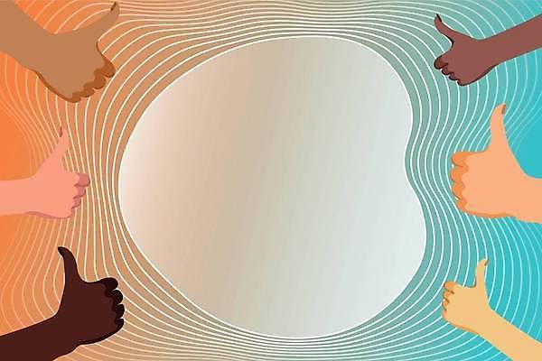 EPS 해외이미지 손 일러스트 프레임 신체부위 사각형 다인종 따봉 기하학 카피스페이스 해외일러스트 도형 무늬 사람 인종 공백 최고 파일형식 벡터 이미지허브