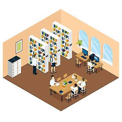EPS 해외이미지 학생 여자 남자 화분 액자 일러스트 창문 청소년 책장 들기 앉기 여러명 일상 책 학습 컴퓨터 공간 스탠드 읽기 서랍장 아이소메트릭 십대만 해외일러스트 교육 가구 다수 모션 조명 사람 라이프 전자제품 파일형식 벡터 이미지허브