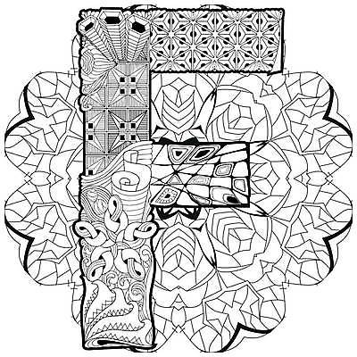 EPS 해외이미지 알파벳 선 일러스트 추상 사람없음 그림 F 젠탱글 해외일러스트 영어 무늬 파일형식 벡터 이미지허브