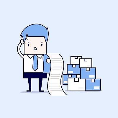 EPS 해외이미지 전신 남자 하늘색 일러스트 한명 서기 성인 쌓기 비즈니스맨 비즈니스캐릭터 땀 영수증 택배상자 당황 성인남자한명만 땀흘리기 해외일러스트 일러캐릭터 캐릭터 1 감정 컨셉 비즈니스 모션 사람 금융 파란색 상자 직장인 택배 남자한명만 성인남자만 파일형식 벡터 이미지허브