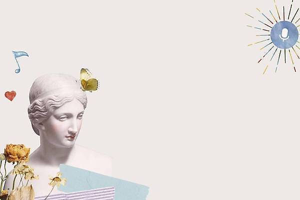 EPS 해외이미지 디자인 꽃 나비 백그라운드 일러스트 추상 사람없음 조각상 여신 카피스페이스 해외일러스트 식물 곤충 무늬 조형물 공백 파일형식 벡터 이미지허브