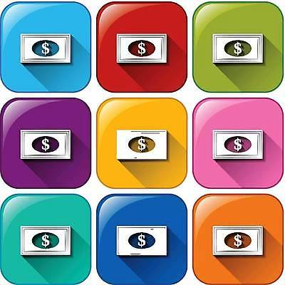 EPS 해외이미지 돈 일러스트 버튼 사람없음 컬러풀 해외일러스트 컬러 재산 파일형식 벡터 이미지허브