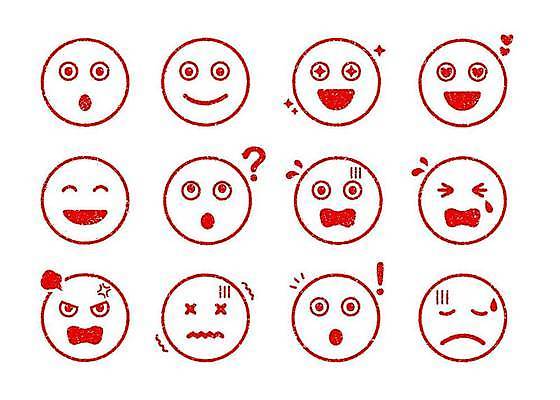 EPS 해외이미지 감정 일러스트 표정 사람없음 빨간색 놀람 다양 분노 표현 좌절 울음 무서움 라인아트 눈물 호기심 이모티콘 당황 반하는 해외일러스트 선 컬러 다수 컨셉 파일형식 벡터 이미지허브