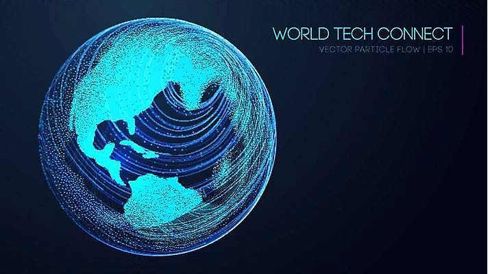 EPS 해외이미지 지구 그래픽백그라운드 일러스트 사람없음 그래픽 파란색 디지털 홀로그램 해외일러스트 컬러 백그라운드 파일형식 벡터 이미지허브