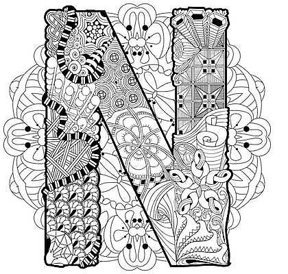 EPS 해외이미지 알파벳 선 일러스트 추상 사람없음 N 그림 젠탱글 해외일러스트 영어 무늬 파일형식 벡터 이미지허브