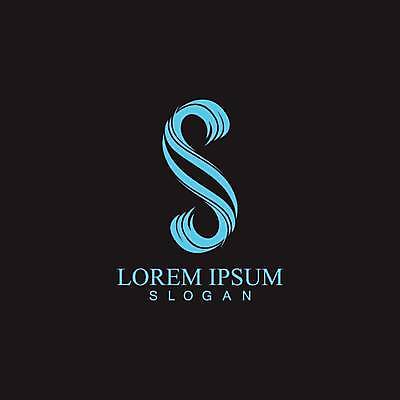 EPS 해외이미지 디자인 알파벳 일러스트 비즈니스 추상 사람없음 파란색 검은색 심볼 웨이브 S 해외일러스트 영어 컬러 무늬 파일형식 벡터 이미지허브
