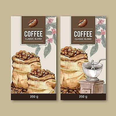 EPS 해외이미지 포스터 일러스트 사람없음 원두 그라인더 커피나무 커피열매 커피자루 포대자루 해외일러스트 나무 열매 커피 자루 커피용품 파일형식 벡터 이미지허브