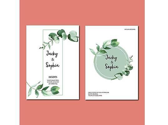 EPS 해외이미지 잎 카드템플릿 일러스트 사람없음 초록색 흰색 해외일러스트 식물 템플릿 컬러 카드_감사 파일형식 벡터 이미지허브