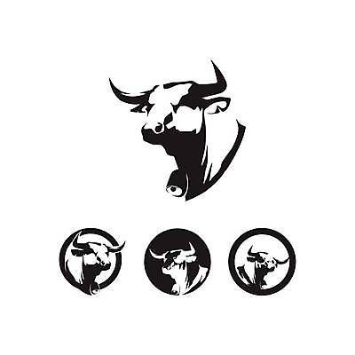 EPS 해외이미지 디자인 일러스트 사람없음 검은색 원형 심볼 황소 해외일러스트 도형 컬러 소 파일형식 벡터 이미지허브