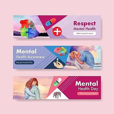 EPS 해외이미지 템플릿 손 배너 여자 남자 가로배너 화분 일러스트 들기 상반신 성인 두명 신체부위 알약 눈감음 보라색 슬픔 자주색 얼굴모양 뇌 퍼즐조각 웅크림 우울감 우울증 성인만 배너세트 정신건강 해외일러스트 모양 감정 얼굴 컬러 조각 모션 건강 사람 가로 세트 약 퍼즐 질병 파일형식 벡터 이미지허브