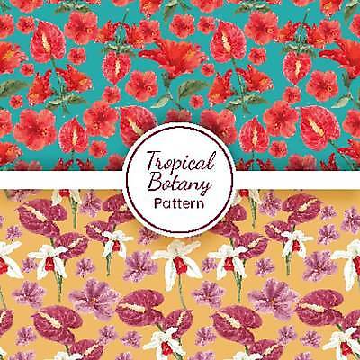 EPS 해외이미지 패턴 일러스트 사람없음 패턴백그라운드 안스리움 열대꽃 보테니컬아트 트로피컬아트 해외일러스트 꽃 백그라운드 무늬 그림 파일형식 벡터 이미지허브
