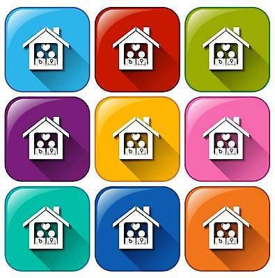EPS 해외이미지 일러스트 가족 버튼 주택 사람없음 컬러풀 해외일러스트 컬러 관계 건물 파일형식 벡터 이미지허브