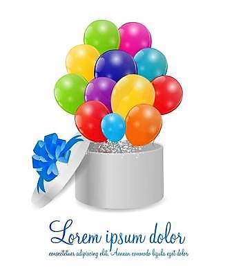 EPS 해외이미지 일러스트 사람없음 컬러풀 이벤트용품 풍선 해외일러스트 컬러 이벤트 오브젝트 파일형식 벡터 이미지허브