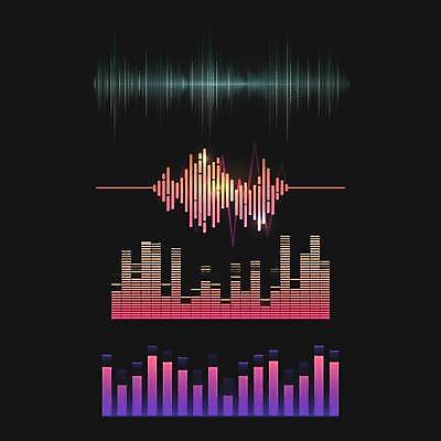EPS 해외이미지 선 음악 분홍색 일러스트 사람없음 그래픽 빛 세트 컬러풀 볼륨 웨이브 파장 이퀄라이저 사운드웨이브 해외일러스트 컬러 문화예술 소리 파일형식 벡터 이미지허브