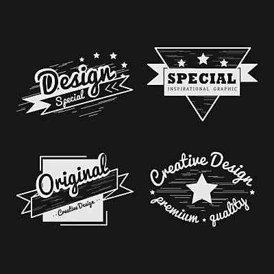 EPS 해외이미지 디자인 별 리본 일러스트 사람없음 세트 검은색 흰색 삼각형 심볼 해외일러스트 자연요소 도형 컬러 파일형식 벡터 이미지허브